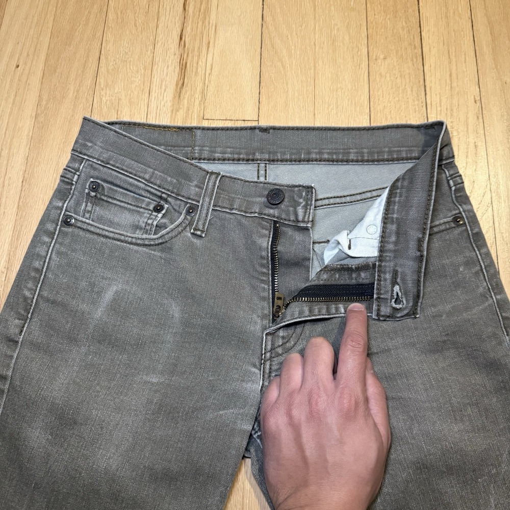 Levis‎ 511 Jeans Mens 29x30 Grayish Green Slim Straight Stretch Light Wash Denim - Picture 2 of 12